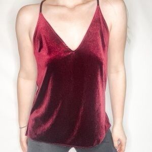 Abercrombie & Fitch Velvet Camisole Top XS in Burgundy